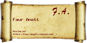 Faur Anett névjegykártya