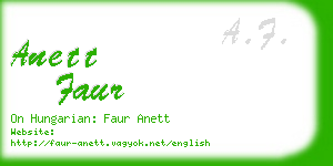 anett faur business card